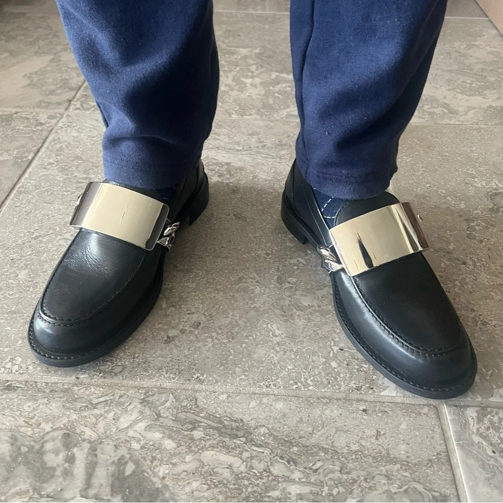 JW Anderson Logo-Engraved Leather Loafers in Black, Size 41 NEW in Box + DustBag